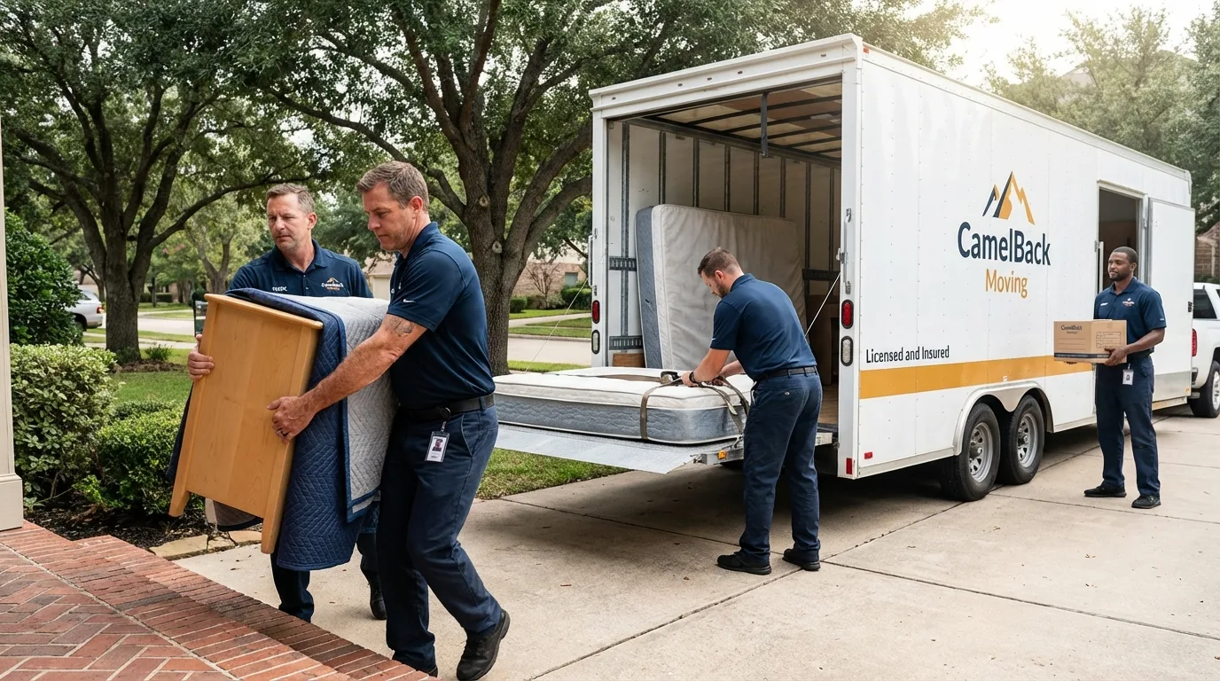 Crew loading residential truck for cross-state move from Reed City, MI